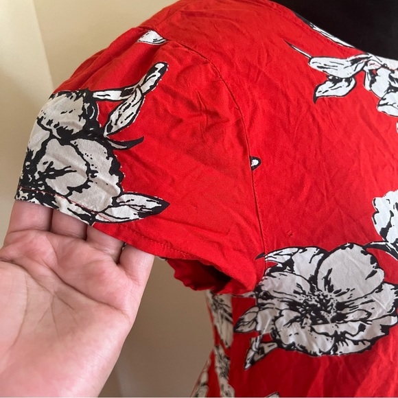 Free People Red Rita Tiered Midi Dress Small - Picture 8 of 11